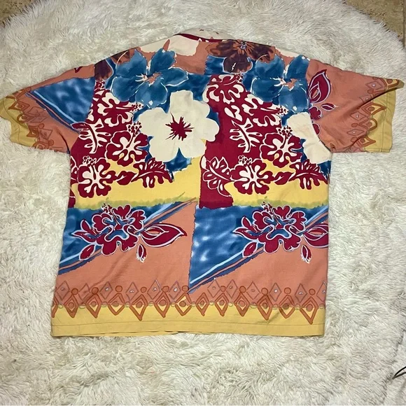 Burma Bibas Vintage Men’s Tropical Hawaiian Floral Print Silk Shirt | Size 2XL - Picture 6 of 8